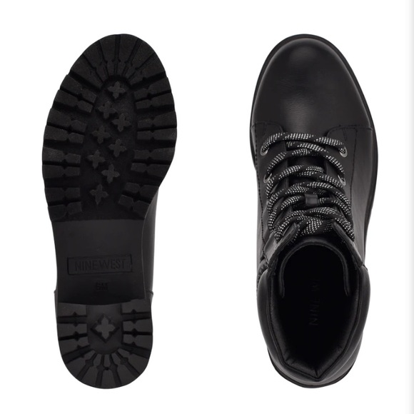 Nine West Quona Combat Booties Size 8.5 Black - Picture 2 of 9